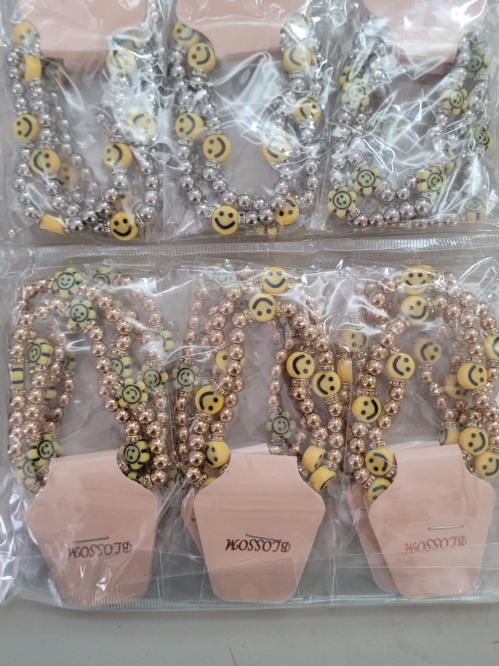 Smile Bead Bracelet - Yellow Smiley Face Design